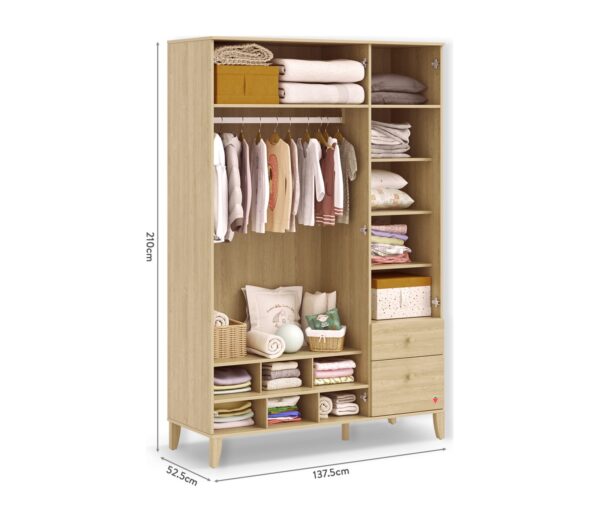 Garderobni ormar Loof s troja vrata, 137,5 x 210 x 52,5 cm