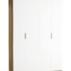 Garderobna omara Stor 160 x 225 cm, fronte bela, ročaj hrast, kratek zaobljen