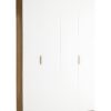 Garderobna omara Stor 160 x 240 cm, fronte bela, ročaj hrast, kratek zaobljen