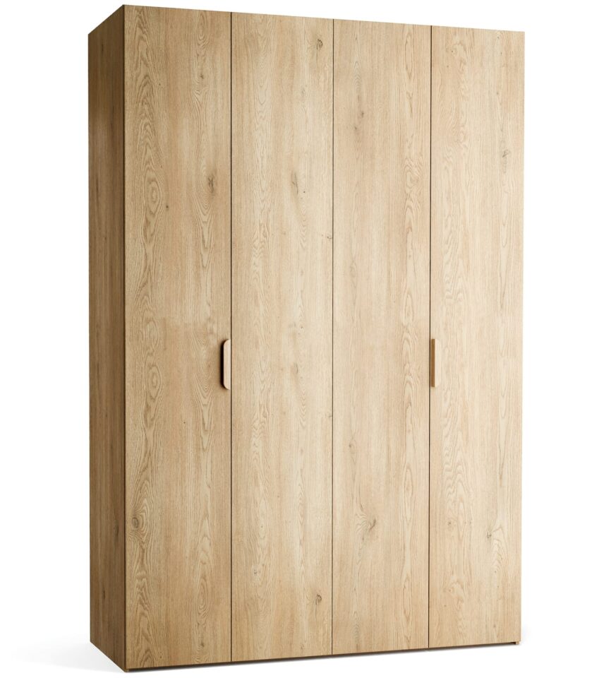 Garderobna omara Stor 160 x 240 cm, fronte hrast, ročaj hrast, kratek zaobljen