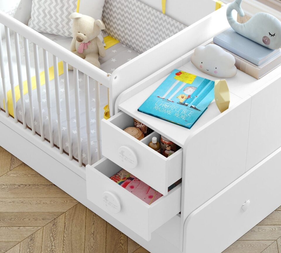 Odprta predala gugalne posteljice Baby Cotton
