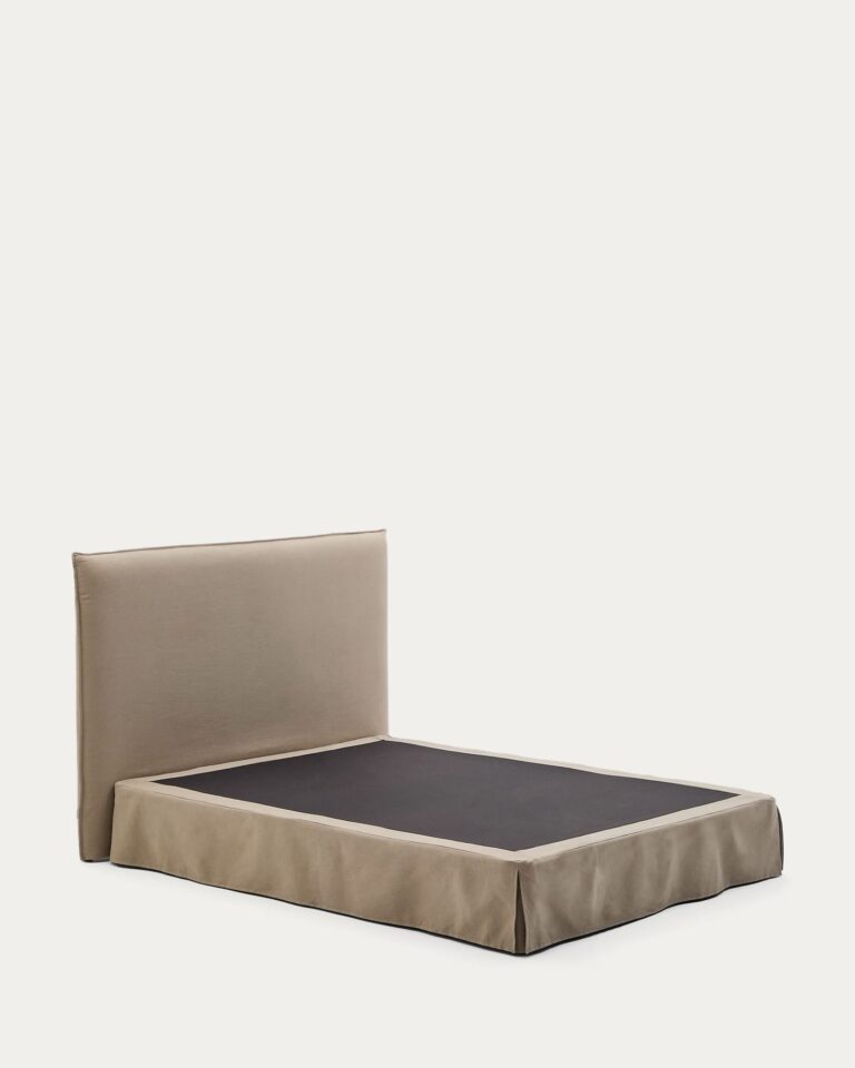 Postelja Jaira za ležišče 160 x 200 cm, bombaž in lan, taupe, 180 x 210 cm