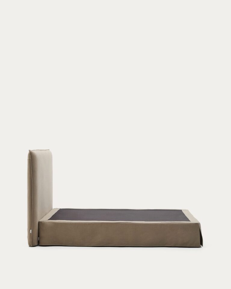 Postelja Jaira za ležišče 160 x 200 cm, bombaž in lan, taupe, 180 x 210 cm