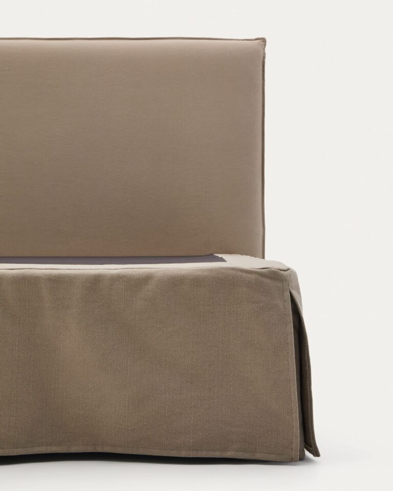 Postelja Jaira za ležišče 160 x 200 cm, bombaž in lan, taupe, 180 x 210 cm
