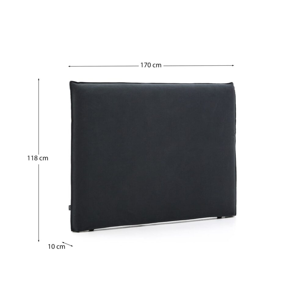 Vzglavje Jaira za posteljo 150 cm, bombaž in lan, antracit, 170 x 118 cm