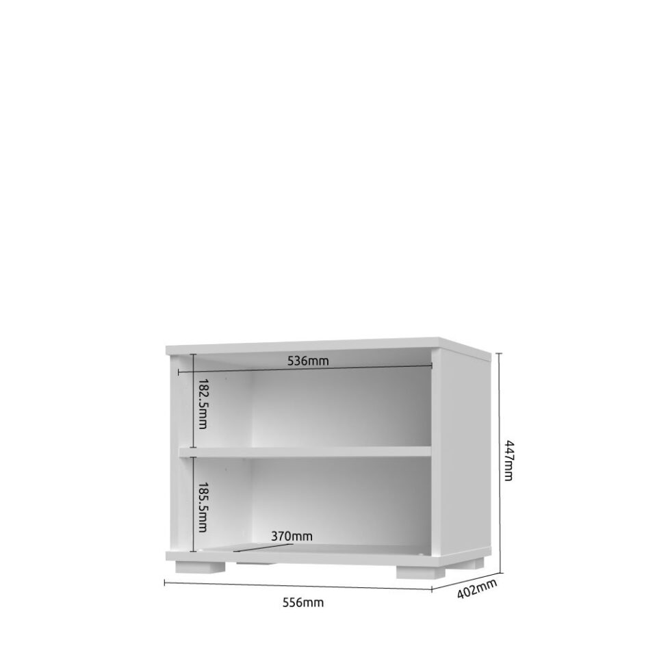 Nočna omarica All Room Concept A2, skica z merami