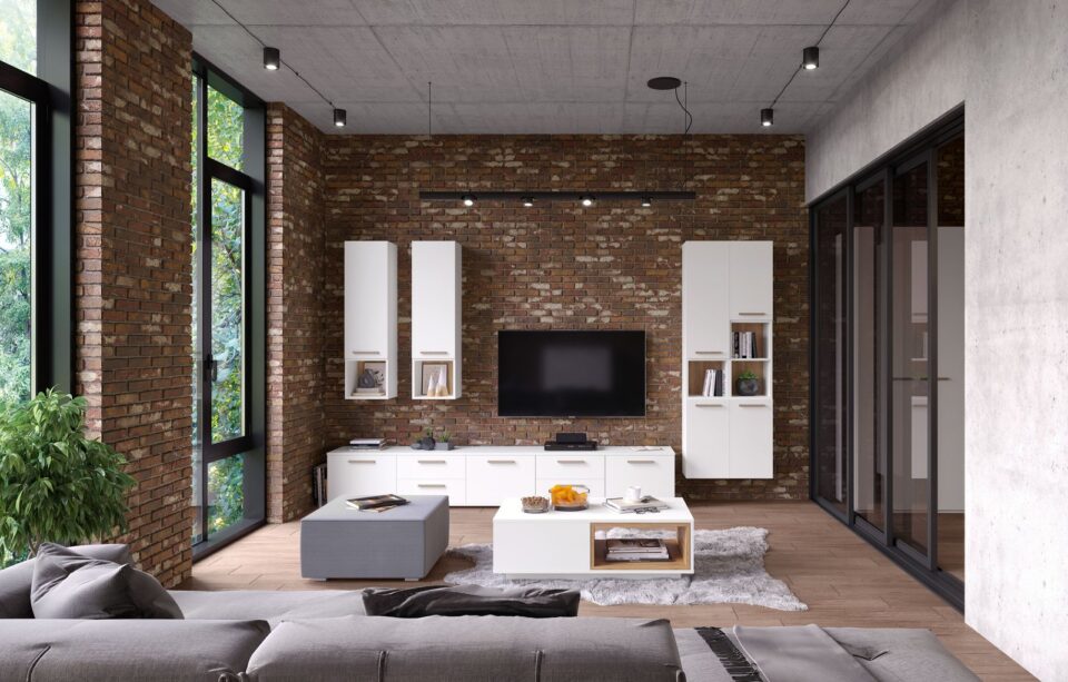 Dnevna soba All Room Concept ob steni iz opeke