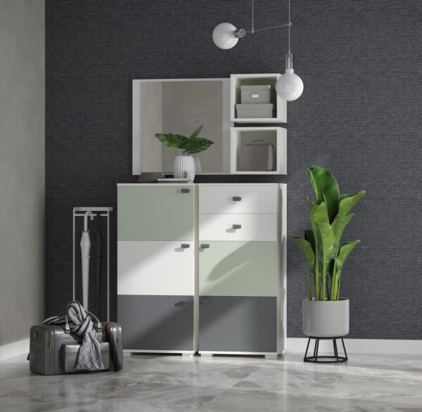 Predsoba All Room Concept z dvema omaricama B, ogledalom in policama