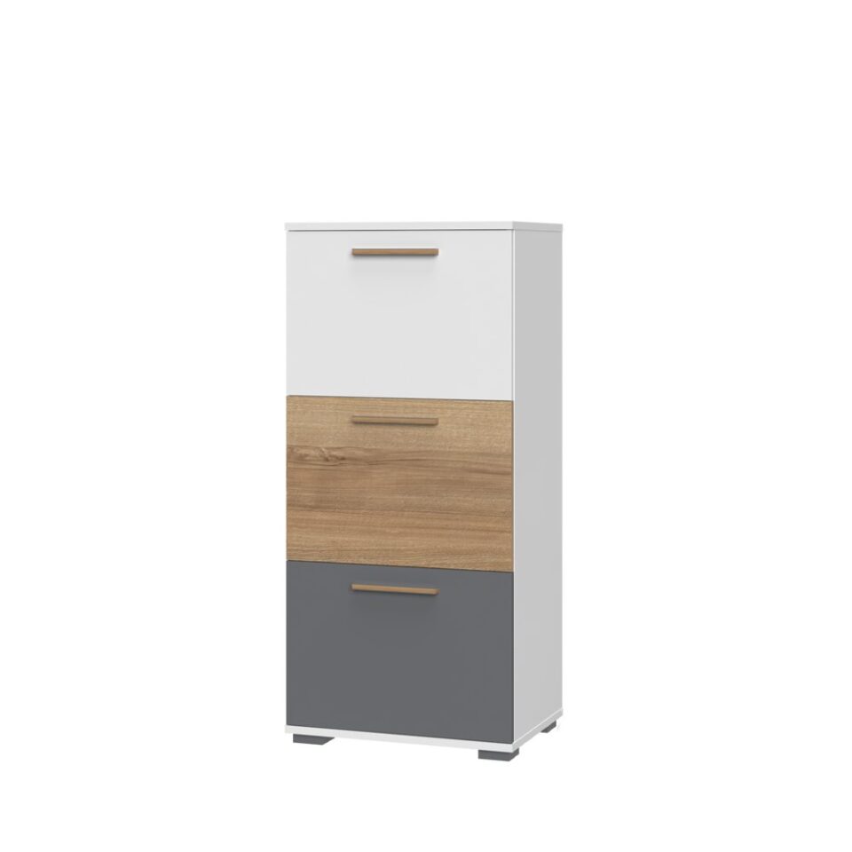 Omarica All Room Concept B3, fronte bela, pacifik oreh in grafit