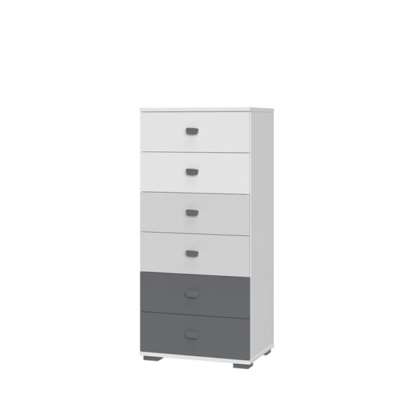 Omarica All Room Concept B6, fronte bela, biserno siva in grafit