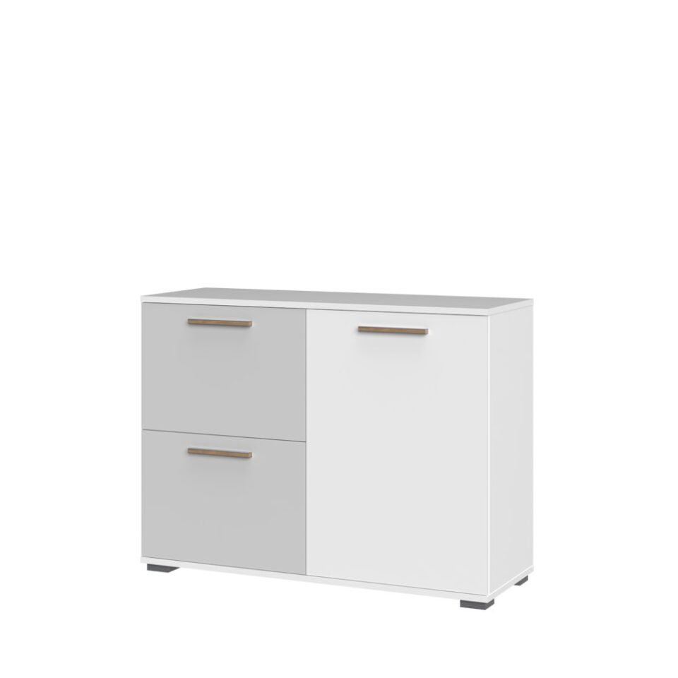 Komoda All Room Concept C2, fronte biserno siva in bela