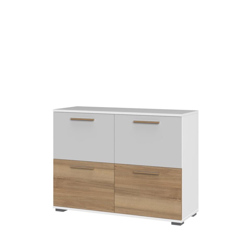 Komoda All Room Concept C3, fronte biserno siva in pacifik oreh