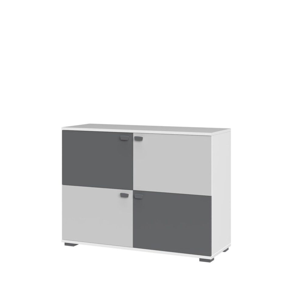 Komoda All Room Concept C3, fronte grafit in biserno siva