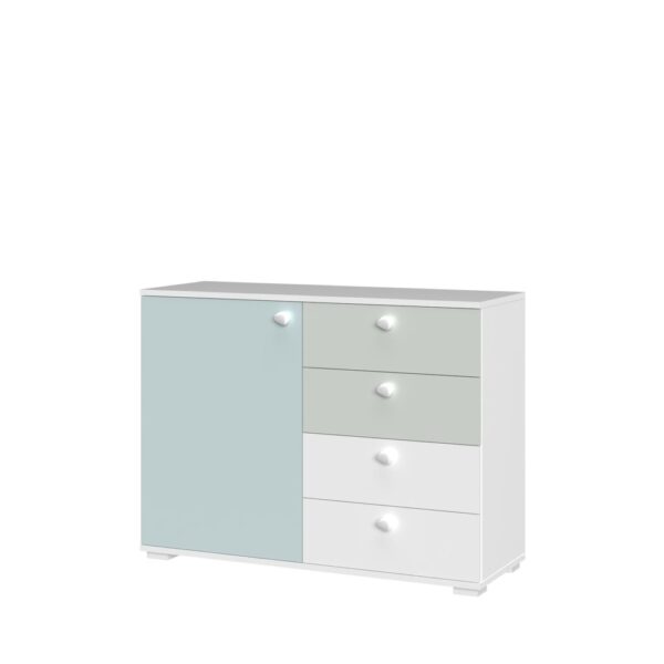 Komoda All Room Concept C7, fronte svetlo modra, svetlo zelena in bela
