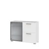Komoda All Room Concept C8, fronte bela, s steklenim krilom