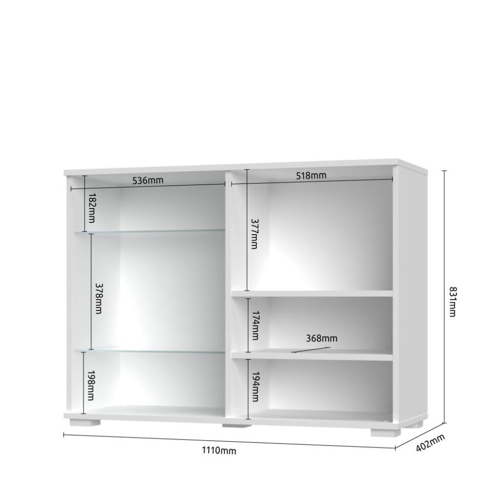 Komoda All Room Concept C8, skica z merami