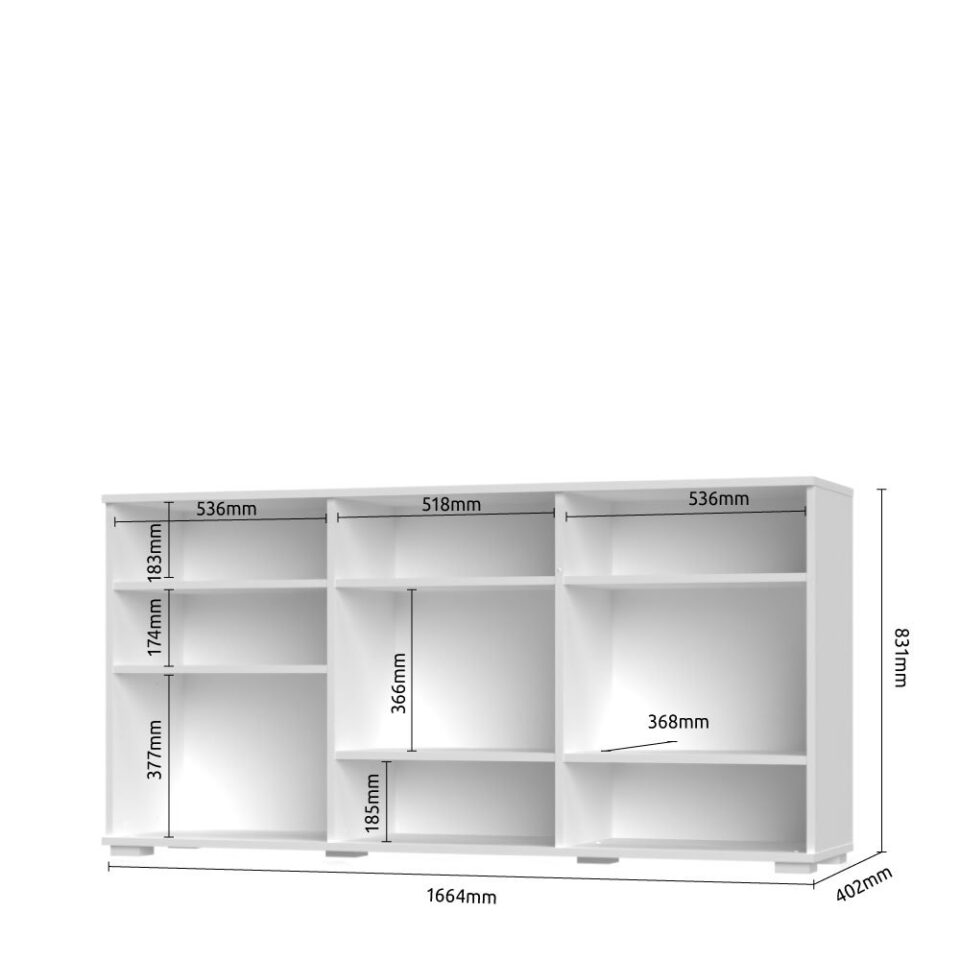 Komoda All Room Concept D1, skica z merami