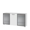 Komoda All Room Concept D2, fronte bela, s steklenim krilom