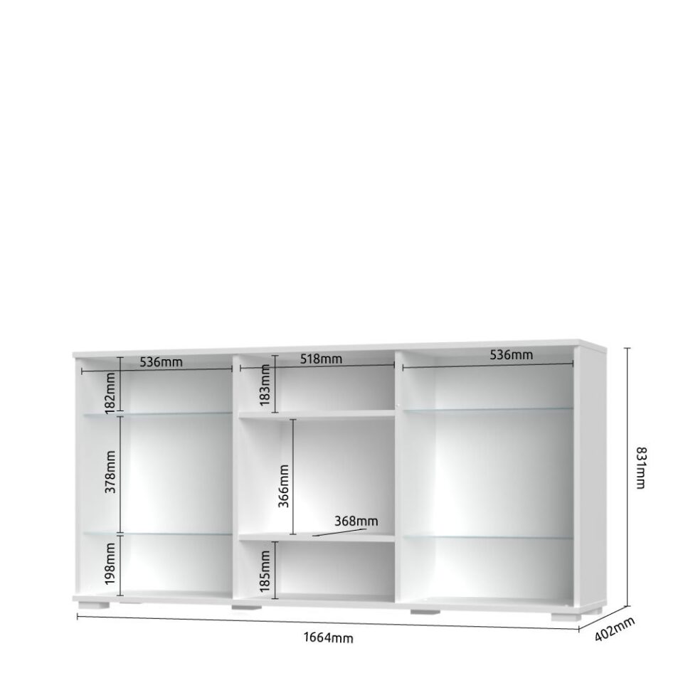 Komoda All Room Concept D2, skica z merami
