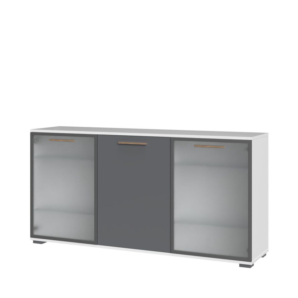 Komoda All Room Concept D2, fronte grafit, s steklenim krilom
