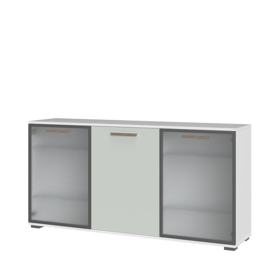 Komoda All Room Concept D2, fronte svetlo zelena, s steklenim krilom