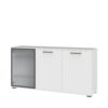 Komoda All Room Concept D3, fronte bela, s steklenim krilom