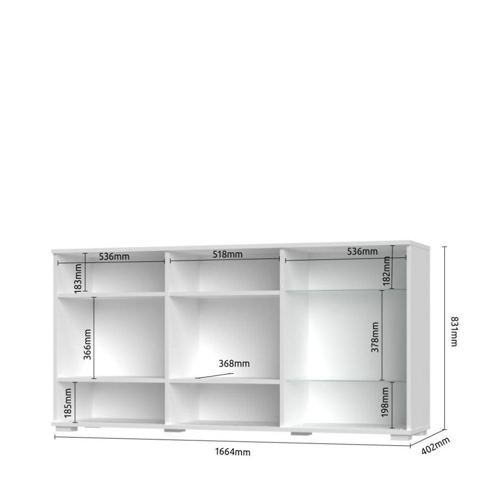 Komoda All Room Concept D3, skica z merami