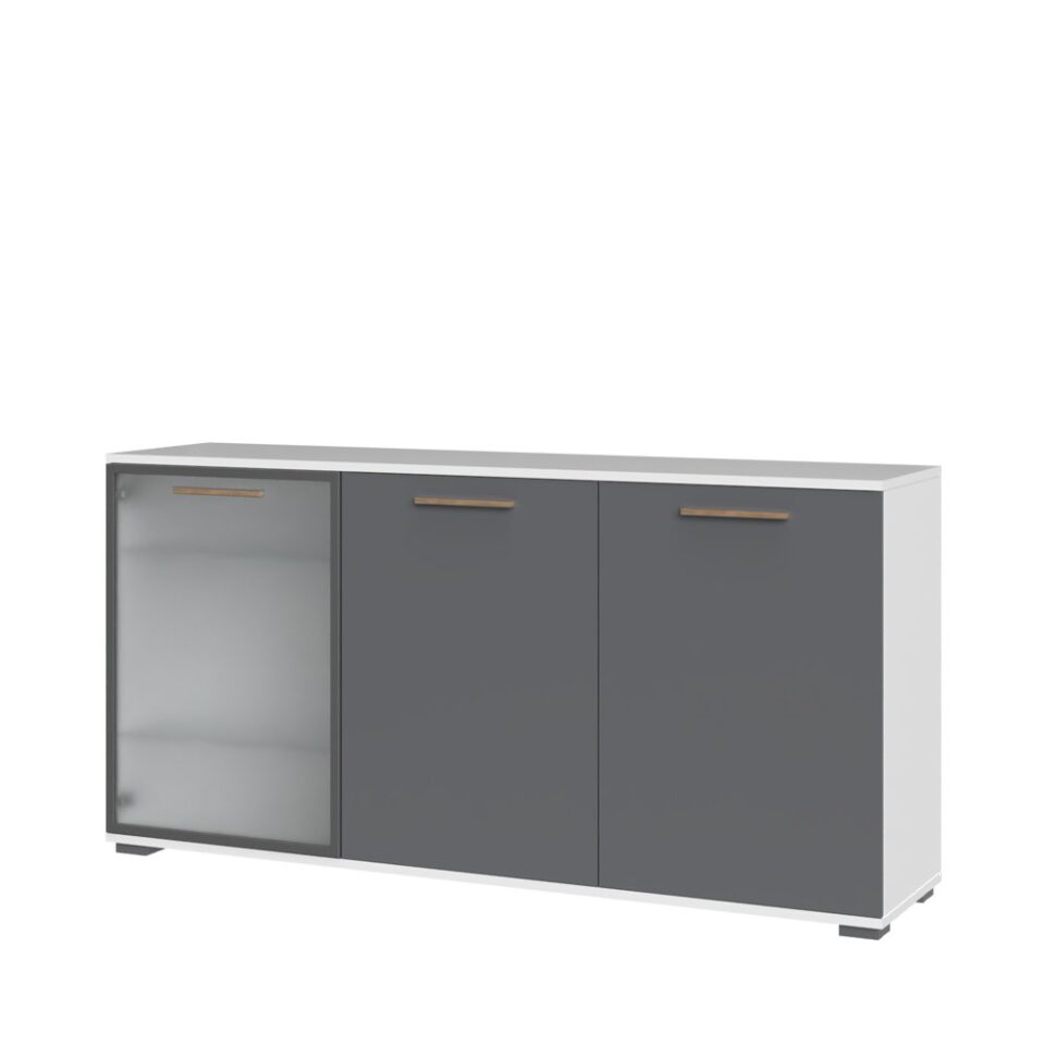 Komoda All Room Concept D3, fronte grafit, s steklenim krilom