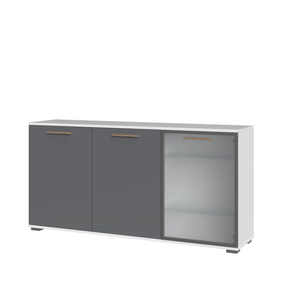 Komoda All Room Concept D3, fronte grafit, s steklenim krilom