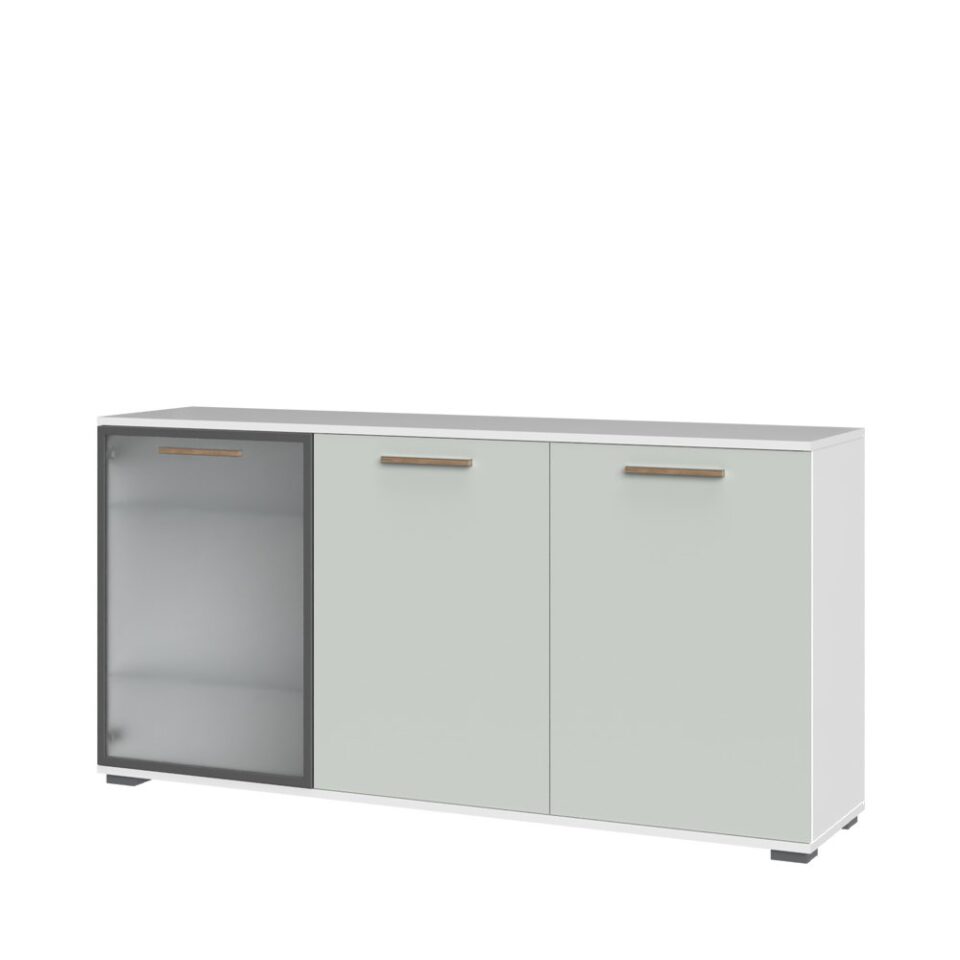 Komoda All Room Concept D3, fronte svetlo zelena, s steklenim krilom