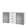 Komoda All Room Concept D9, fronte bela, s steklenim krilom