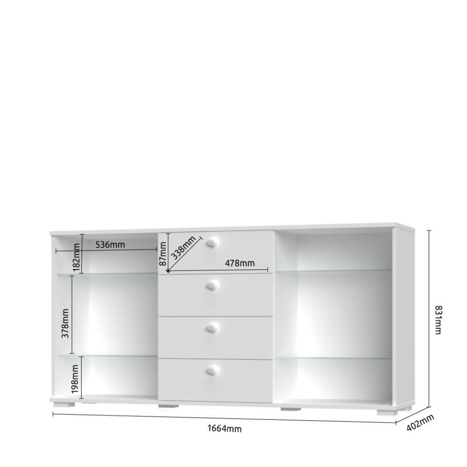 Komoda All Room Concept D9, skica z merami
