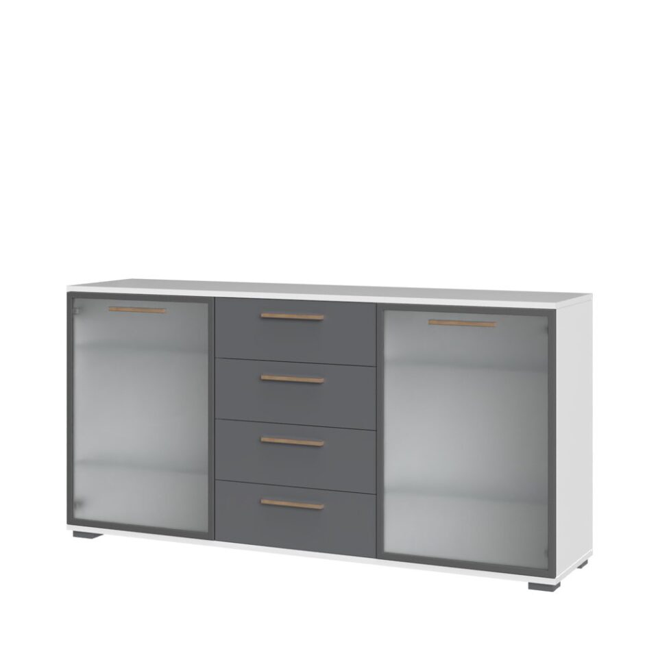 Komoda All Room Concept D9, fronte grafit, s steklenim krilom