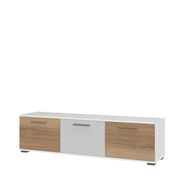 TV omarica All Room Concept E1, fronte pacifik oreh in biserno siva