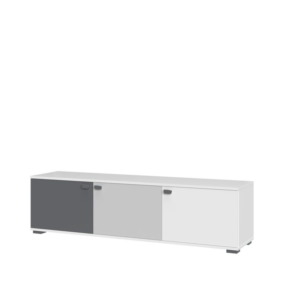 TV omarica All Room Concept E1, fronte grafit, biserno siva in bela