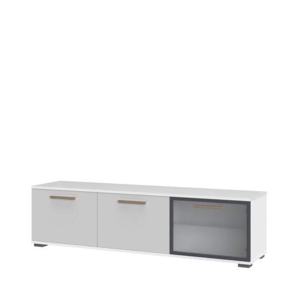 TV omarica All Room Concept E3, fronte biserno siva, s steklenim krilom
