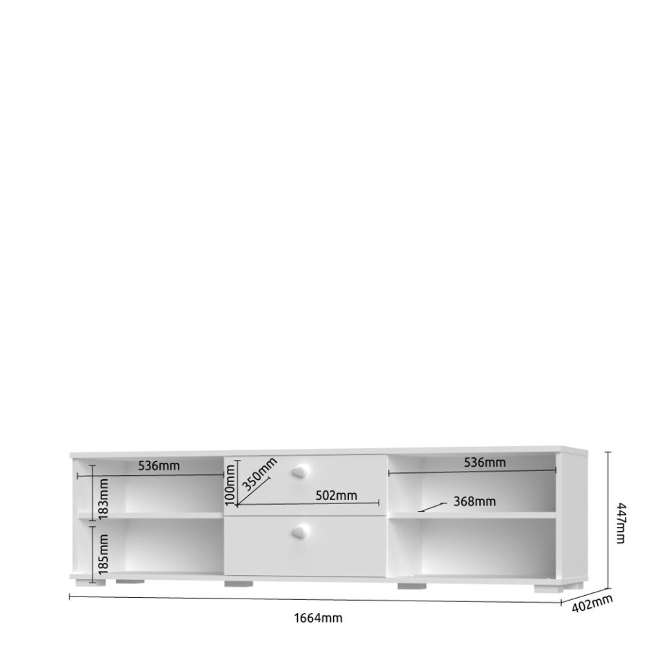 TV omarica All Room Concept E4, skica z merami