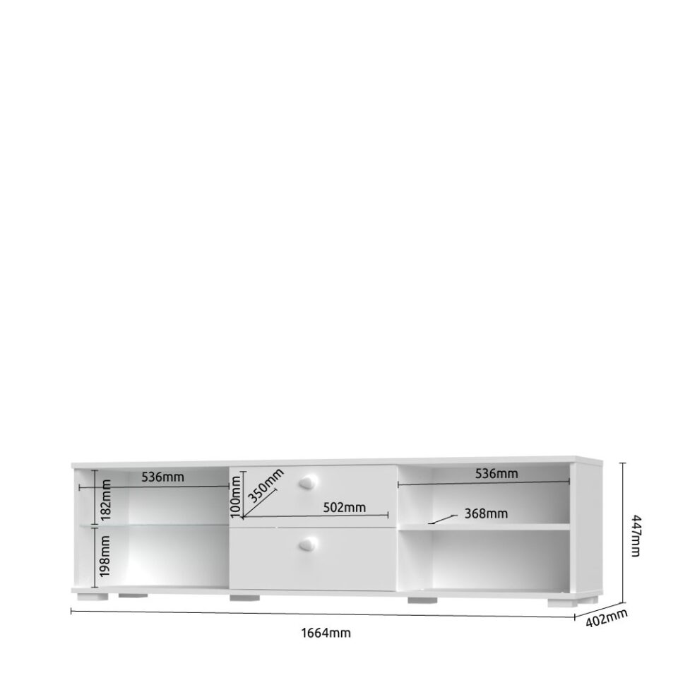 TV omarica All Room Concept E5, skica z merami
