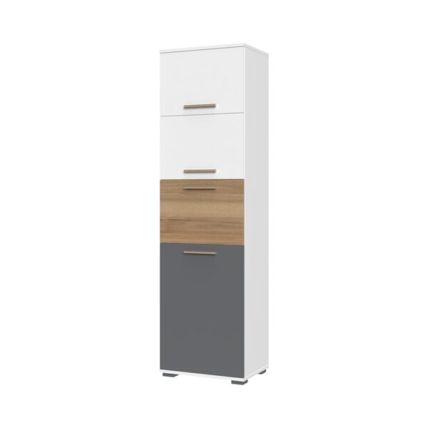 Visoka omara All Room Concept F2, fronte bela, pacifik oreh in grafit