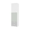 Visoka omara All Room Concept F4, fronte bela, svetlo zelena in biserno siva