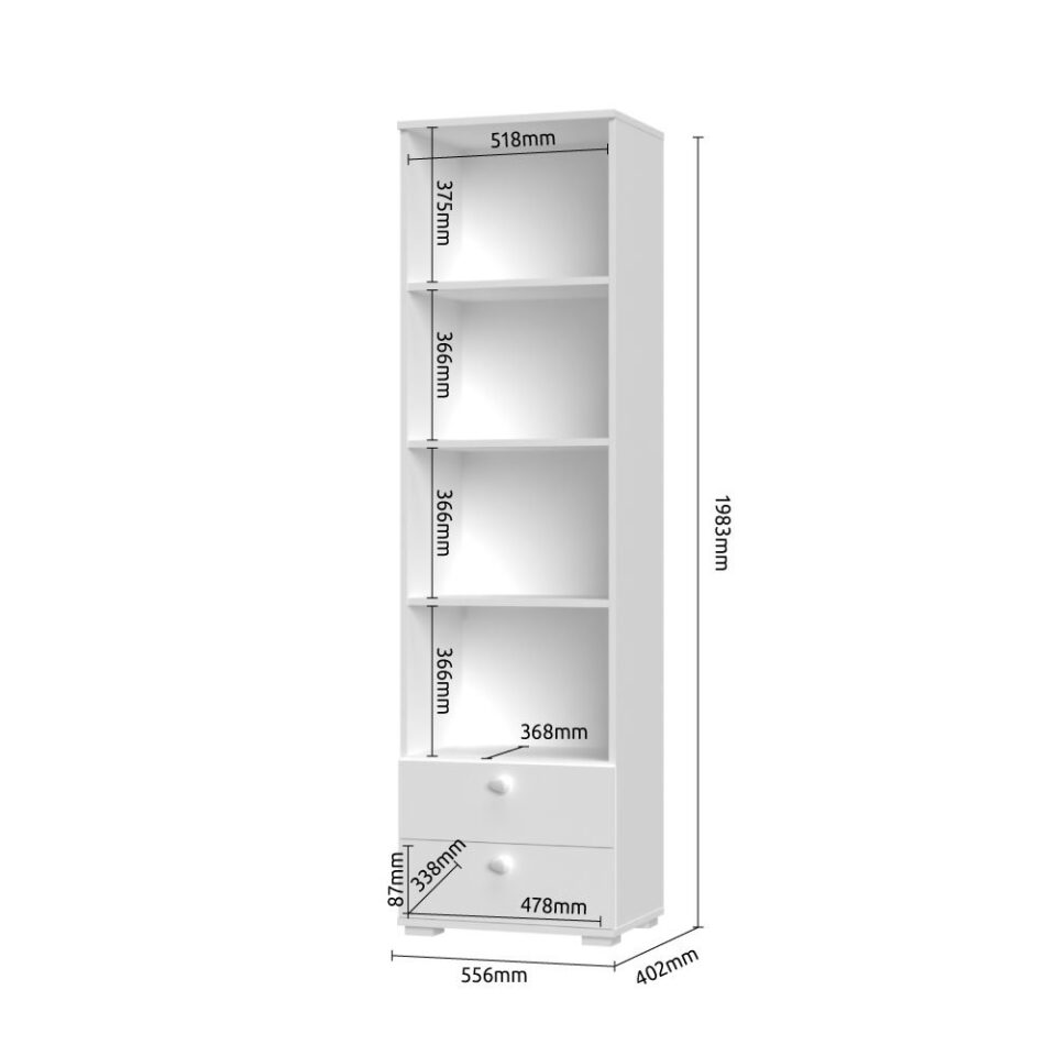 Visoka omara All Room Concept F4, skica z merami