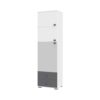 Visoka omara All Room Concept F5, fronte bela, biserno siva in grafit