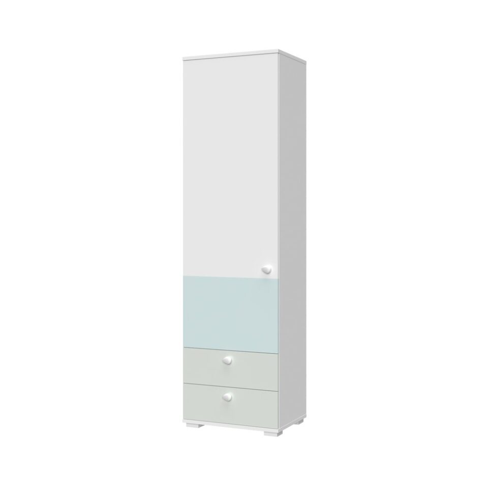 Visoka omara All Room Concept G1, fronte svetlo modra in svetlo zelena