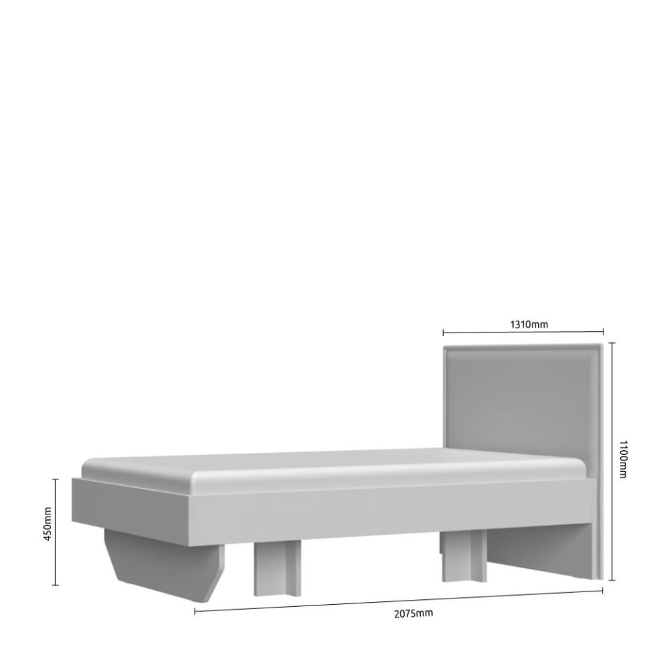 Postelja 120 All Room Concept KR120, skica z merami