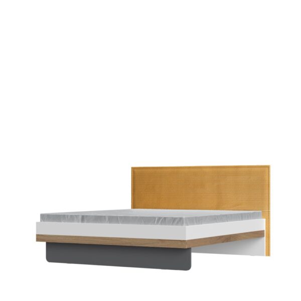 Postelja 160 All Room Concept KR160, uzglavje rumeni zamet
