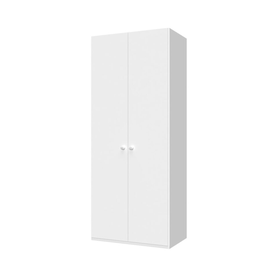 Dvodelna garderobna omara All Room Concept P2, bela, gumb kamen bela