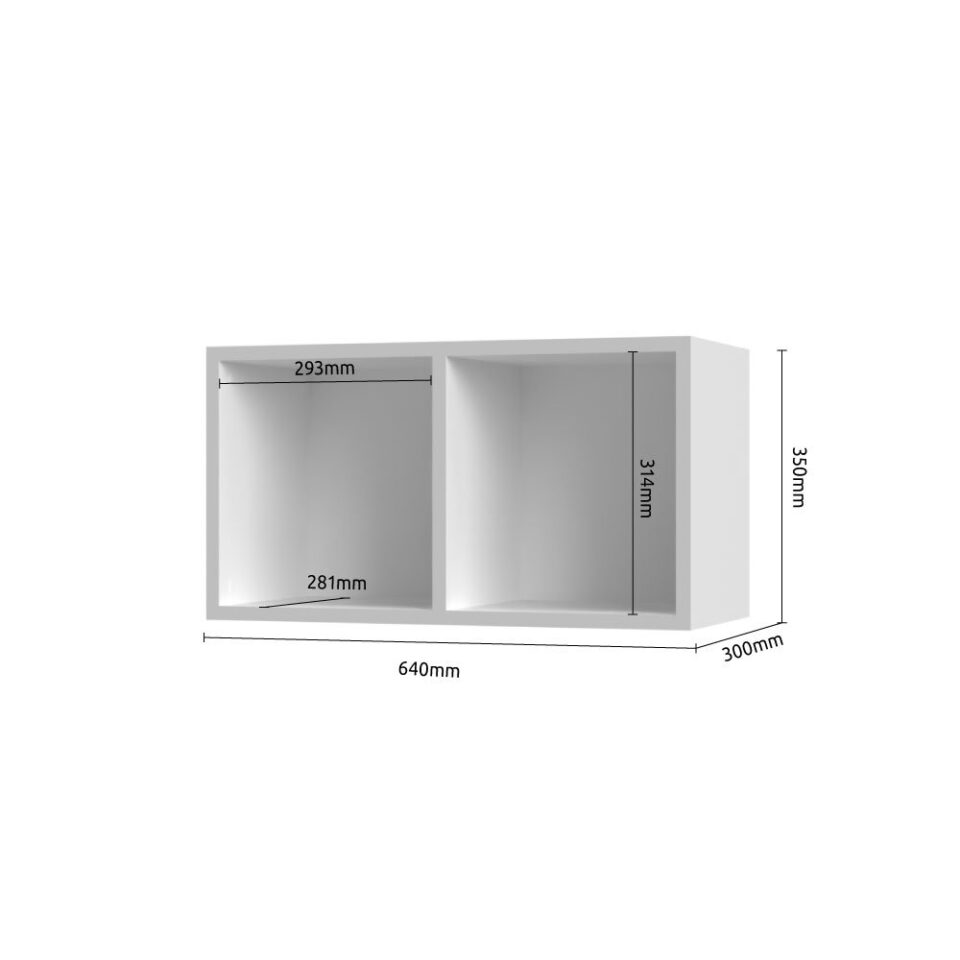 Viseča omarica, vodoravna All Room Concept ZP2, skica z merami