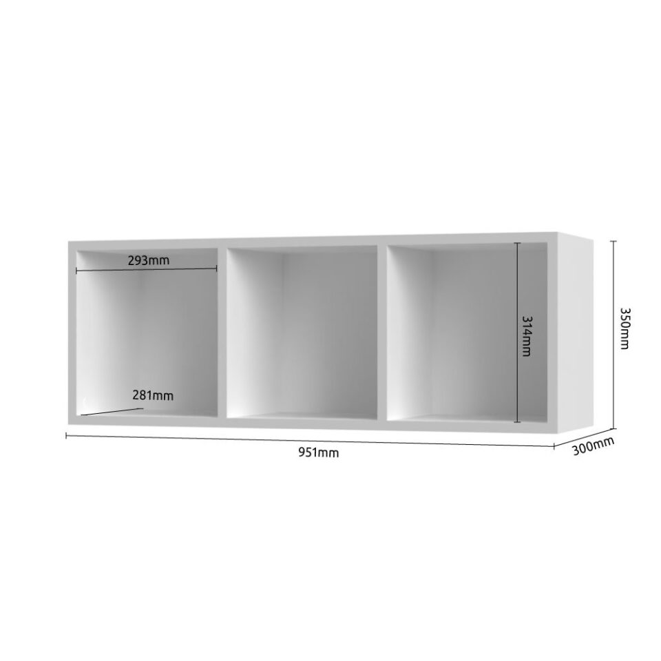 Viseča omarica, navpična All Room Concept ZP3-V, skica z merami