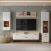 Dnevna soba Radda Air, sestav, Pepper White in Furneo hrast