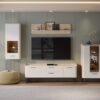 Dnevna soba Radda Air, sestav, Pepper White in Furneo hrast
